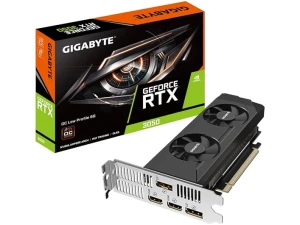 Gigabyte NVIDIA GeForce RTX 3050 OC Low Profile 6G Graphics Card - 6GB GDDR6, 96-bit, PCI-E 4.0, 1477MHz Core Clock, 2x DP 1.4, 2 x HDMI 2.1, GV-N3050OC-6GL