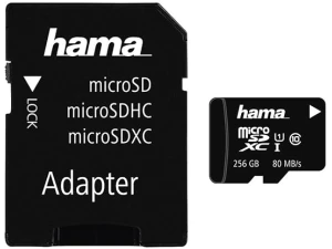 Hama 00124173 256 GB UHS-I Class1 C10 MicroSDXC 256 GB UHS-I Class1 C10 With Adapter - 533X/ 80 MB/S