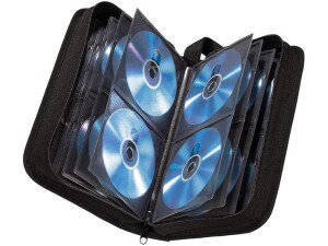 Hama CD Wallet for 80 Discs | CD/DVD/Blu-Ray | Folder for Storage, Space-Saving for the Office, Car and at Home | Black