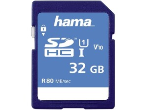 Hama SDHC | 32GB UHS-I Class1 | Super Fast Memory Card | C10 - (533x / 80Mb/s), 00124135, blue