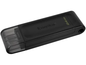 KINGSTON Technology Datatraveler 70 USB Flash Drive 64 GB, USB Type-C 3.2 Gen 1 (3.1 Gen 1), Black