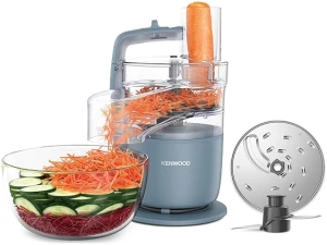 Kenwood, MultiPro Go FDP22.?130GY, Food Processor, for Chopping, Slicing, Grating, Pureeing and Kneading Dough, with Express Serve, 1.3L Bowl, Knife blade, 4mm Slicing/Grating Disk, 650 Watts, Grey