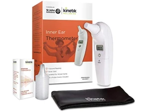 Kinetik Wellbeing Inner Ear Thermometer ? Medical Thermometer for Adults & Kids - Electronic Body Temperature & Fever Monitor, Travel Pouch Included