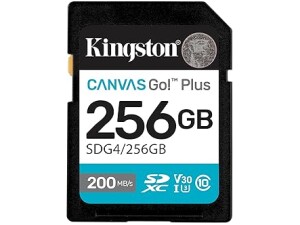 Kingston Canvas Go Plus SDXC Memory Card Gen4 200MB/s C10 UHS-I U3 V30 256GB-SDG4/256GB