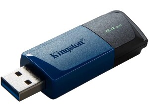 Kingston DataTraveler Exodia M 2 Pieces USB 3.2 Gen 1 DTXM/64GB-2P- with Moving Cap (Black + Blue)