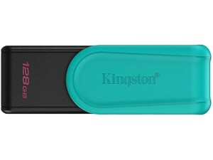 Kingston DataTraveler Exodia S USB Flash Drive - 128GB - USB 3.2 Gen 1 - USB Type A - Black/Turquoise - DTXS/128GB