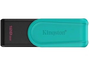 Kingston DataTraveler Exodia S USB Flash Drive - 128GB - USB 3.2 Gen 1 - USB Type A - Black/Turquoise - DTXS/128GB