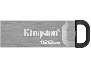 Kingston DataTraveler Kyson USB 3.2 Gen 1 Flash Drive 128GB - Stylish Capless Metal Case