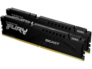 Kingston FURY Beast Black DDR5 16GB (2x8GB) 5600MT/s CL36 DIMM Desktop Gaming Memory Kit of 2 AMD EXPO and Intel XMP - KF556C36BBEK2-16