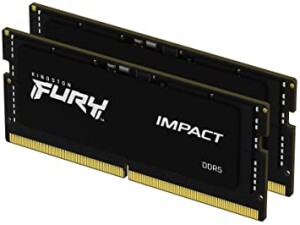 Kingston FURY Impact 32GB (2x16GB) 4800MT/s DDR5 CL38 SODIMM Notebook Gaming Memory Kit of 2 - KF548S38IBK2-32, Black