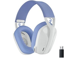 Logitech G G435 LIGHTSPEED & Bluetooth Wireless Gaming Headset, Ultra Lightweight 165g over-ear headphones, built-in mics, 18h battery, compatible with PC, PS4, PS5, Nintendo Switch & Switch 2 - White