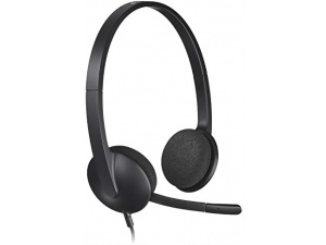 Logitech H340 Wired Headset, Stereo Headphones with Noise-Cancelling Microphone, USB, PC/Mac/Laptop - Black