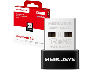 MERCUSYS MA530 Bluetooth 5.3 Adapter for PC, USB Bluetooth Dongle Nano Receiver, BLE Technology, Long Range, Plug & Play, Support Windows 11-10-8.1-8-7