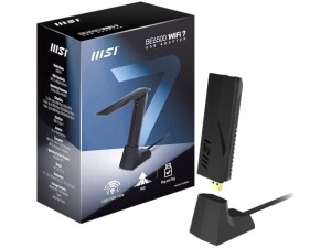 MSI BE6500 WiFi 7 Tri-Band USB Adapter, 6GHz Band, Support Multi-Link Operation (MLO), 4096-QAM, Plug and Play, WPA3 Network Security