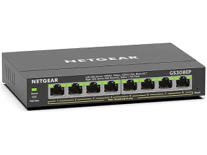 NETGEAR PoE Switch 8 Port Gigabit Ethernet Plus Network Switch (GS308EP) - with 8 x PoE+ @ 62W - Desktop or Wall Mount