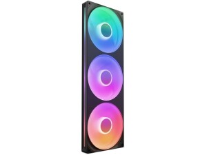 NZXT F420 RGB Core - 420mm Single-Frame Fan Unit with 3 x 140mm RGB Fans - Speed & Lighting Control - High Static Pressure & Airflow - Fluid Dynamic Bearings - 8 aRGB LEDs Per Fan - Black