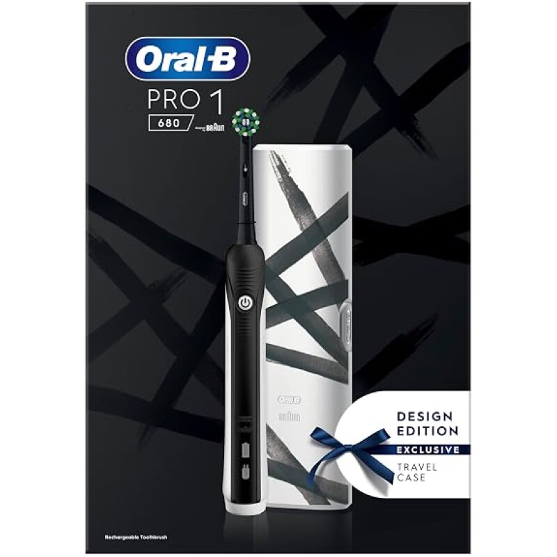 Oral-B-Pro-1-680-Electric-Toothbrush-Design-Edition-Rechargeable-Black-with-White-case-B0DWL39RT9