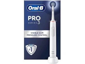 Oral-B Pro 3 Electric Toothbrushes For Adults, Oral B Electric Toothbrush, Gifts for Women or Men, 1 Toothbrush Head, 3 Modes with Teeth Whitening, 2 Pin UK Plug, 3000, White