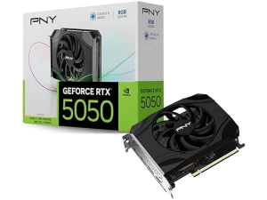 PNY NVIDIA GeForce RTX 5050 8GB GDDR6 Graphics Card, 2560 CUDACores, 2317 MHz Core Clock, Single Fan, 3x DisplayPorts / 1x HDMI Port