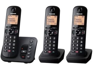 Panasonic KX-TGC263E Digital Cordless Phones: 18-min answering machine, dedicated call block button, an easy-to-read dot-matrix display and a hands-free speakerphone - 3 handsets