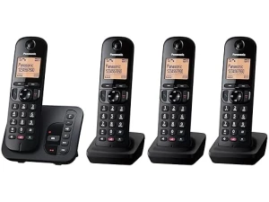 Panasonic KX-TGC264E Digital Cordless Phones (4 Pack): 18-min answering machine, dedicated call block button, an easy-to-read dot-matrix display and a hands-free speakerphone