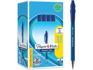Paper Mate Flexgrip Ultra Retractable Ballpoint Pens | Medium Point (1.0mm) | Blue Ink | 36 Count