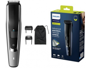 Philips Beard & Stubble Trimmer/Hair Clipper for Men, Series 5000, 40 Length Settings, Self-Sharpening Metal Blades, UK 3-Pin Plug - BT5502/13