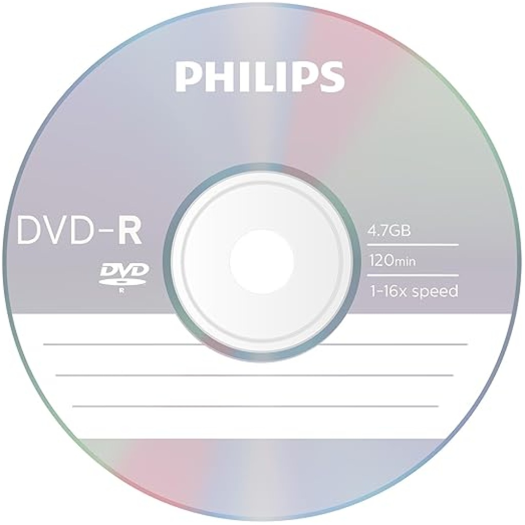 Philips DVD-R DM4S6B10F/00 – blank DVDs (4.7 GB, DVD-R, 120 min, 16x ...