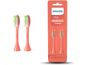 Philips One Electric Toothbrush Brush Head - Pack of 2 (Model BH1022/01), Orange