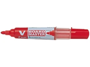 Pilot Begreen Recycled V Board Master Whiteboard Marker Bullet 6.0 mm Tip - Red, Box of 10