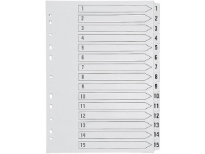 Q-Connect 1-15 Index Multi-Punched Reinforced Board Clear Tab A4 White KF01530