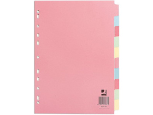 Q-Connect 10-Part Subject Divider Multi-Punched A4