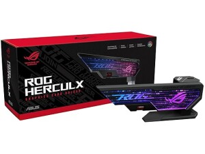ROG Herculx Graphics Card Holder - Tool-free adjustable GPU support bracket, Spirit level, Solid zinc alloy, 72-128mm, Extensive compatibility, Aura Sync