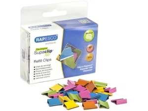 Rapesco CP15040M Supaclip 40 Refill Clips, Assorted Colours, Pack of 150