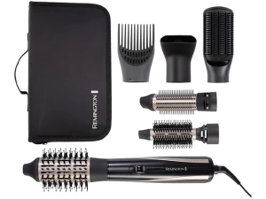 Remington Blow Dry & Style Air Styler - For All Hair Lengths (6 Attachments, 25mm, 38mm, 50mm Brush, Firm Paddle Brush, Concentrator, Root Boost, 2 Heat & 2 Speed Settings, Swivel Cord, 1200W) AS7700