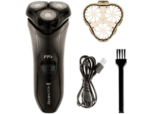 Remington Mens Electric Rotary Shaver R4 (Dual Track Blades, Flexing Blades and pivoting Neck, 40mins Usage, Pop-up Trimmer, 3-Day Stubble Styler Guard, Cordless, Cleaning Brush) R4002