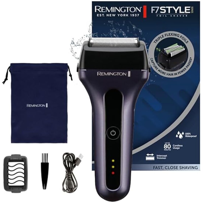 Remington-Mens-Electric-Shaver-3-fold-foil-Fast-Skin-FriendlyWet-Dry-Usage-Foil-Shaver-F7-Rechargeable-Lithium-B0F636TRCL