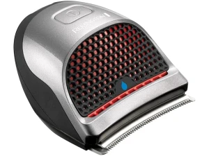 Remington Quick Cut Hair Clippers with 9 Comb Lengths Curved Blade for Rapid Hair Trimming Detailing with Storage Pouch - HC4250, Black/Red