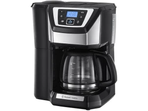 Russell Hobbs Chester Grind & Brew Filter Coffee Machine, Bean to cup, Quiet brew technology, 1.5L Carafe/12 cups, 4-12 Cup brewing option, 24hr timer, 40min keep warm, Washable filter, 1025W, 22000