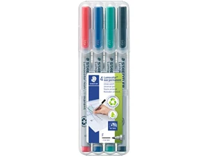 STAEDTLER Non-Permanent Marker Pens - Lumocolor - Fine Tip - 0.6mm Line Width - Pack of 4, 316 WP4