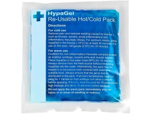 Safety First Aid Group HypaGel Reusable Compact Hot/Cold Gel Therapy Pack, for Sports First Aid, Muscles and Pain Relief, Single 13cm x 14cm - microwave and freezer-safe