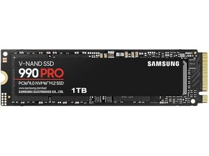 Samsung 990 PRO 1TB PCIe 4.0 (up to 7450 MB/s) NVMe M.2 (2280) Internal Solid State Drive (SSD) (MZ-V9P1T0BW)