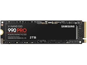 Samsung 990 PRO NVMe M.2 SSD, 2 TB, PCIe 4.0, 7,450 MB/s read, 6,900 MB/s write, Internal SSD, For gaming and video editing, MZ-V9P2T0BW