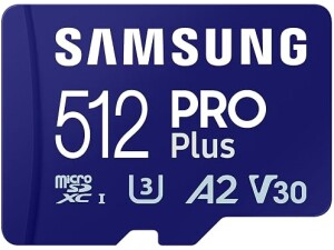 Samsung PRO Plus MicroSD Card, 512 GB, UHS-I U3, Full HD & 4K UHD, Read Speed 180 MB/s, Write Speed 130 MB/s, Memory Card for Cameras and Drones, Includes USB Card Reader, MB-MD512SA/EU