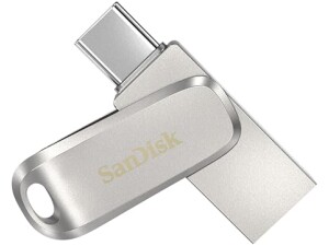 SanDisk 1TB Ultra Dual Drive Luxe Flash Drive smartphone storage, USB C memory stick up to 400 MB/s, reversible USB Type-C and USB Type-A connectors, for tablets, Macs, computers, all metal Silver