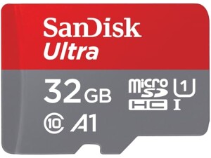 SanDisk 32GB Ultra microSDHC card + SD adapter up to 120 MB/s with A1 App Performance UHS-I Class 10 U1