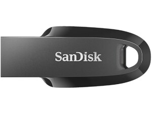 SanDisk 64GB Ultra Curve USB 3.2 Flash Drive, USB Stick, memory stick up to 100 MB/s read speeds, RescuePRO data recovery software, keyring loop, Black