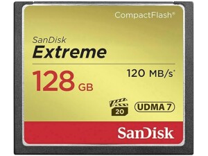 SanDisk Extreme 128 GB UDMA7 CompactFlash Card - Black/Gold