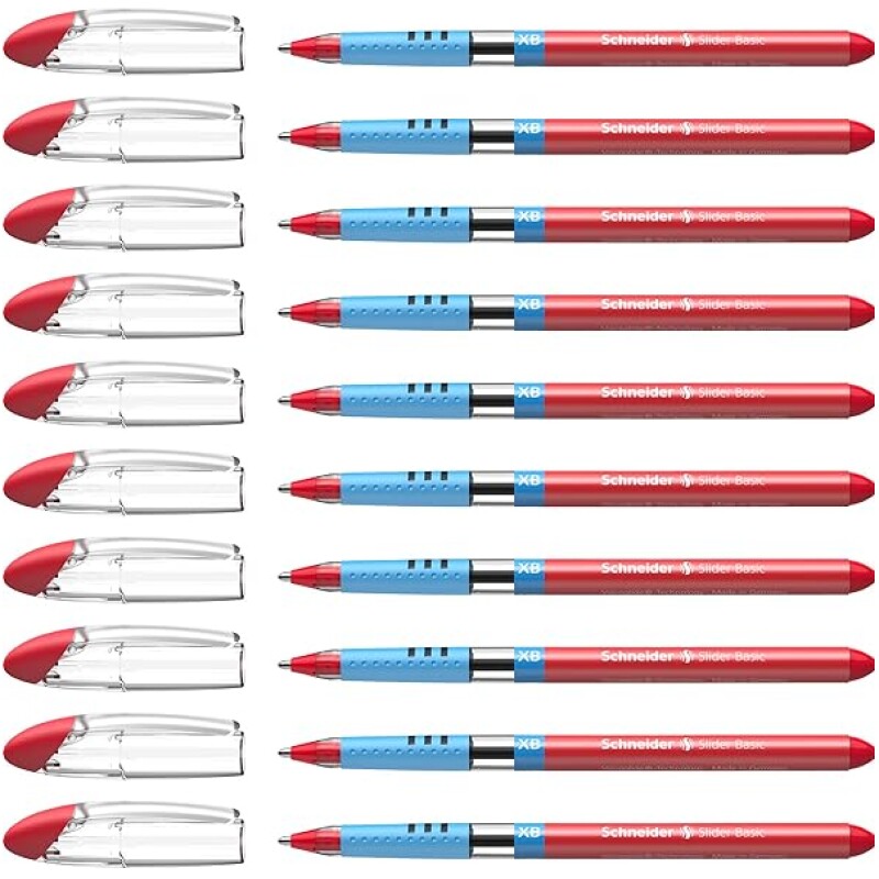 Schneider-Slider-151202-Ballpoint-Pens-XB-Tip-Pack-of-10-Red-B0040K8QHK