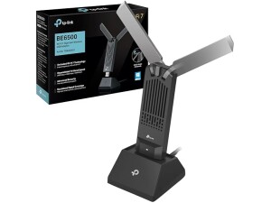 TP-Link Archer TBE400UH BE6500 WiFi 7 Dongle High Gain USB WiFi Adapter for PC, High-Gain Antenna, Tri-Band, MLO, WiFi Dongle for PC, USB WiFi Dongle 3.0, Win, OFDMA, MU-MIMO, Plug&Play, Flexible